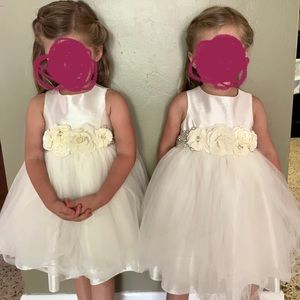 Flower Girl Dress - David’s Bridal - Ivory - sash sold separately- NWT